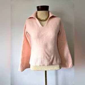 HUDSON'S BAY Cashmere Open Neck Pink Women's Sweater. Size Small